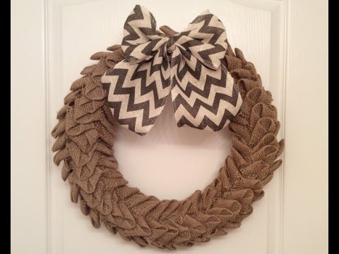 burlap wreath tutorial with three colors