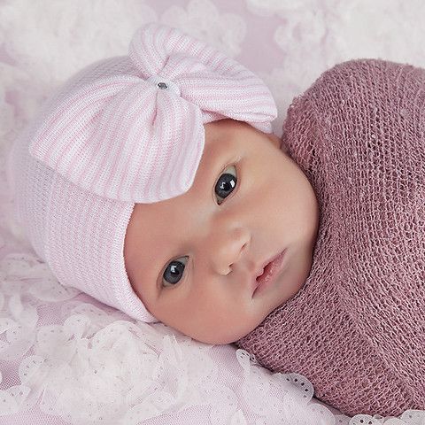 newborn hospital hat with bow tutorial